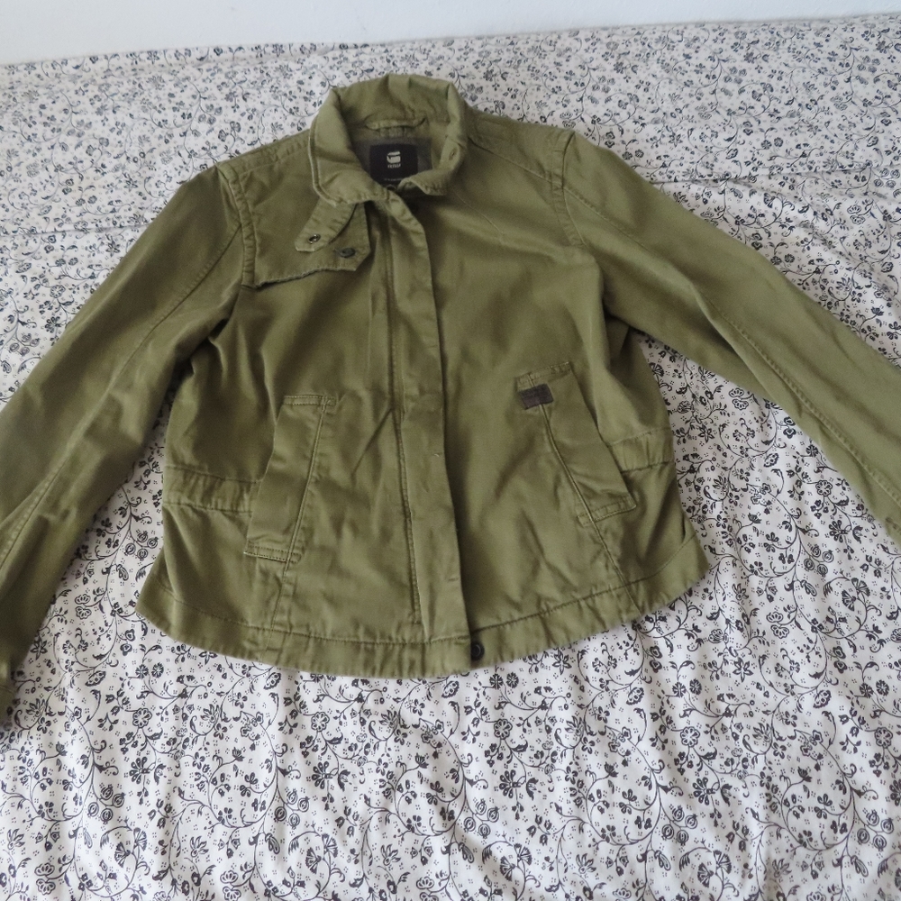 G-Star Raw slim overshirt smoke olive sz M twill woven